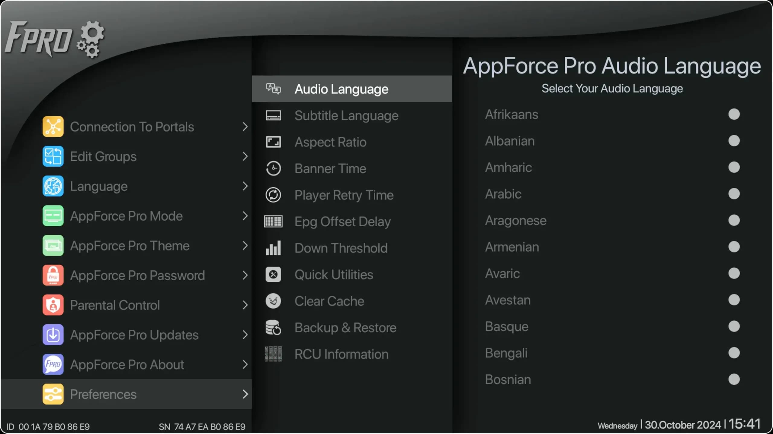 Audio Language Selection
