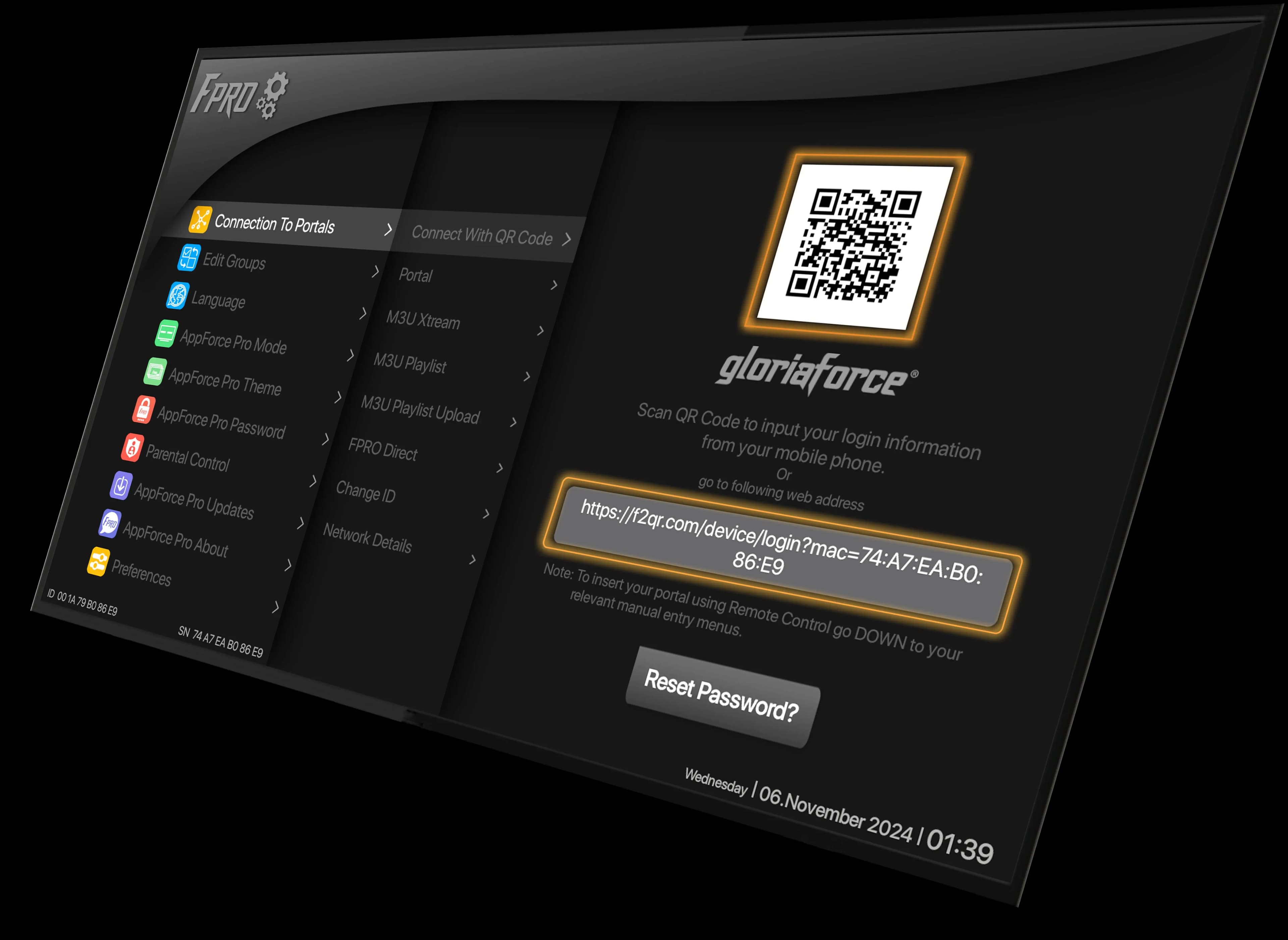 QR Code setup feature